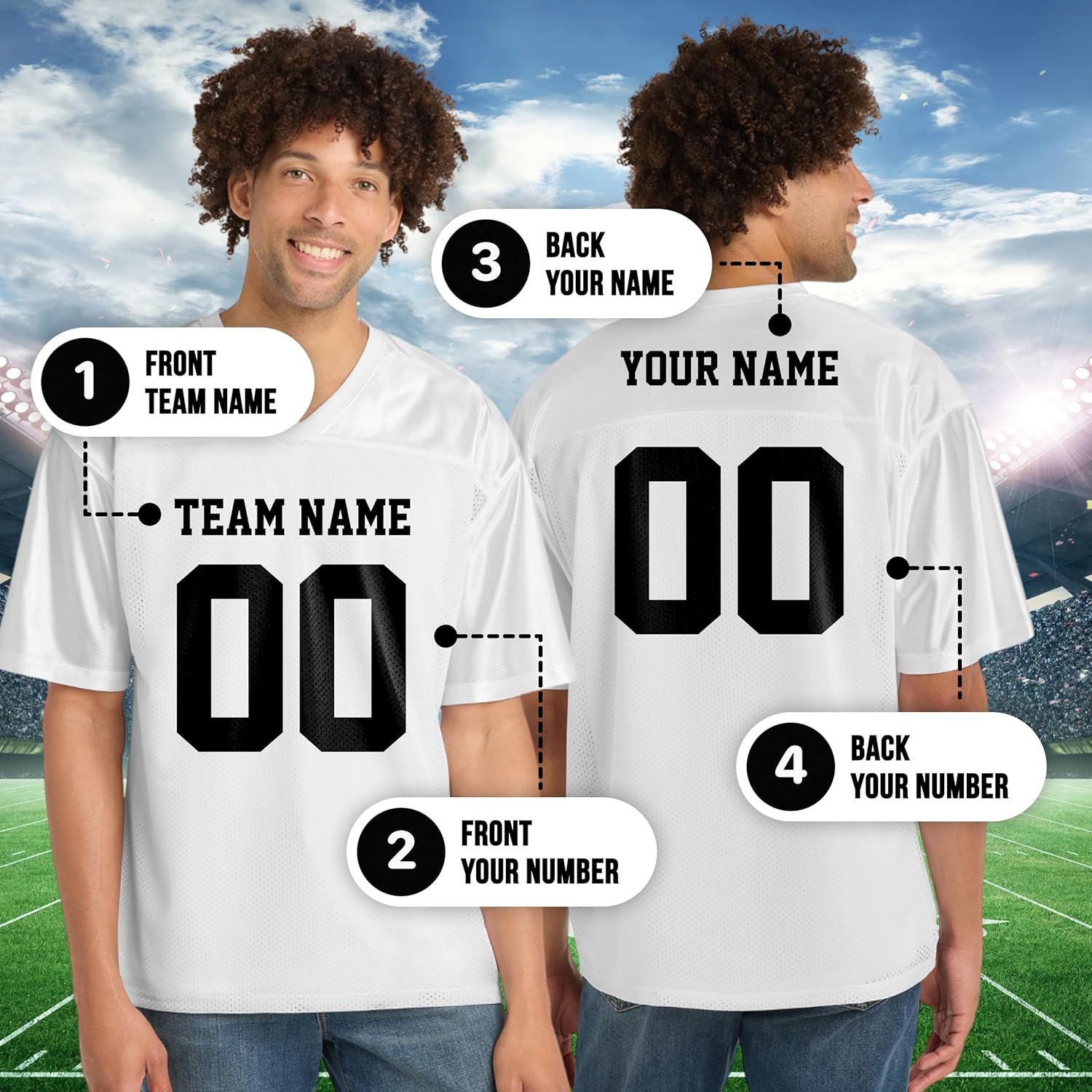 Custom Replica Football Jerseys for Men Personalized Team Name & Number Football Jerseys 2 Side - Image 5