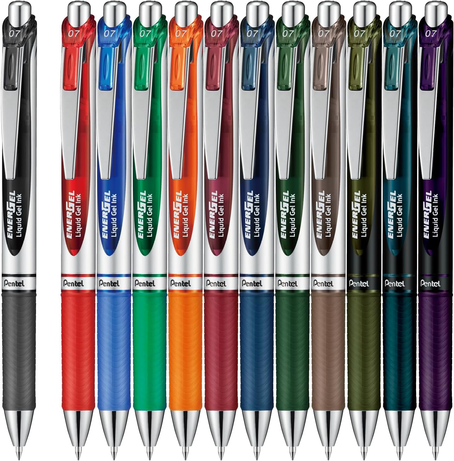 Amazon | ぺんてる ボールペン ゲルインキ エナージェル ノック式 0.7mm BL77-12AMZ12色 | ジェルインクボールペン ...