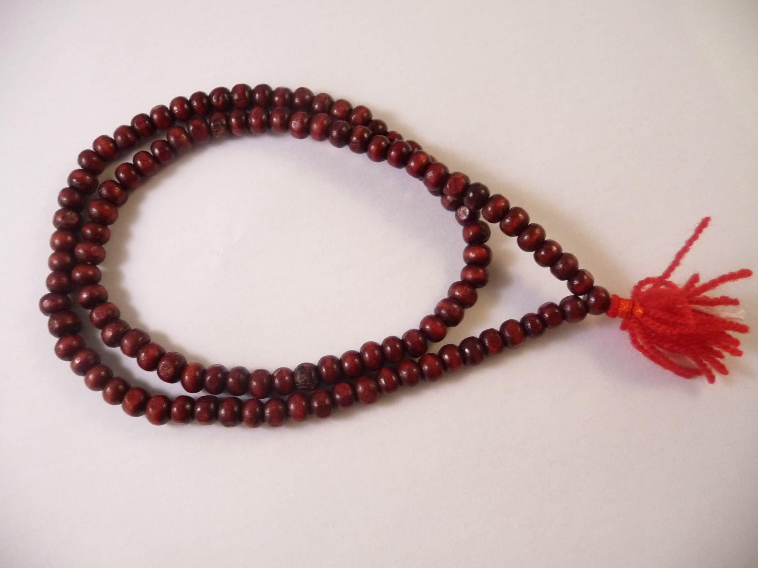 Fair Trade Redwood Rosewood Mala 108 Wooden Prayer Beads Handmade Buddhist Mallah Mantra