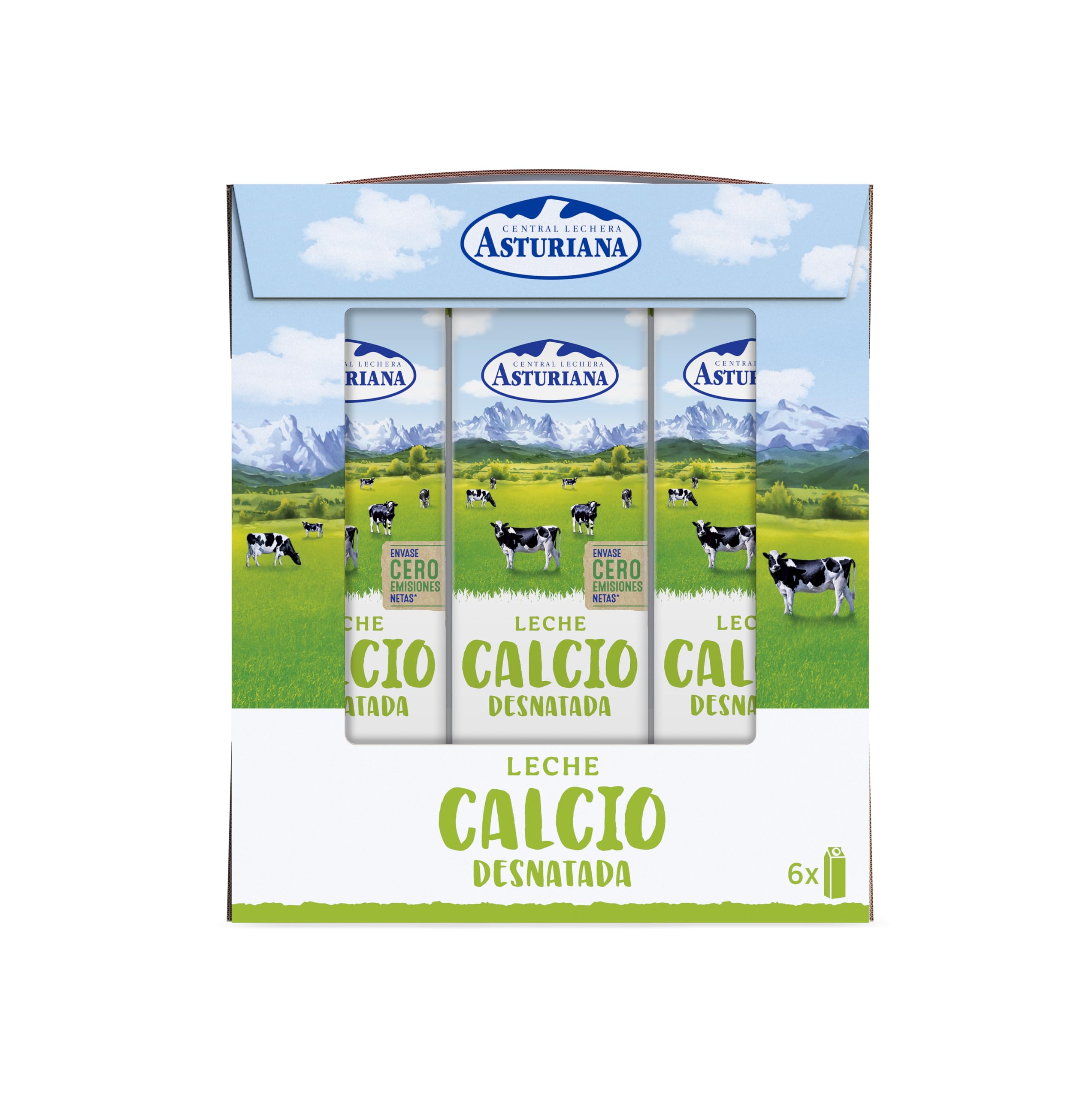 Central Lechera Asturiana Leche Calcio Desnatada 6 x 1000 ml