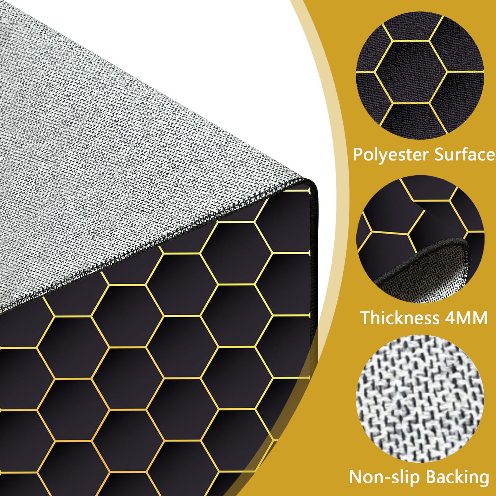 Tapis Fauteuil Gaming Tapis Chaise de Bureau Gaming Antidérapant pour Moquette, Tapis de Sol Bureau pour Sols Durs, Protège-Sol pour Chaise à roulettes, Tapis de Protection en carrelage 120 x 140 cm