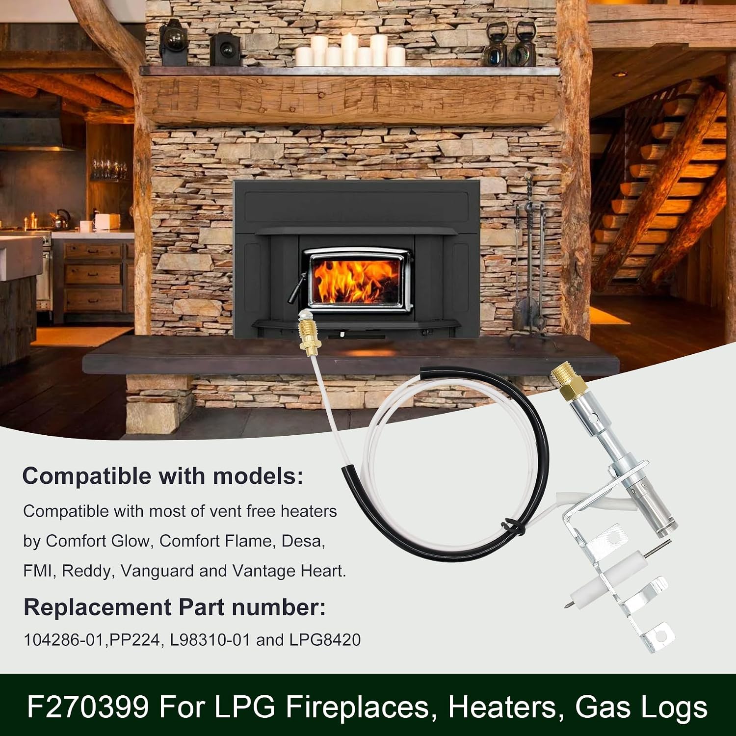 F270399 70358 Pilot ODS Assembly for Vent-Free Mr Heater Heatstar LPG Propane Heater Manual Gas Fireplace Pilot