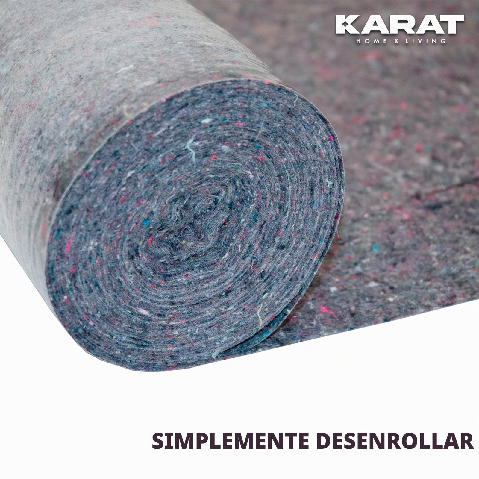 KARAT Rollo de fieltro para pintor (50 m x 1 m, 50 m², con revestimiento antideslizante, reutilizable, para pintores y artesanos, 180 g/m²)