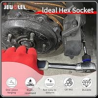 Vista 3 de Enchufe de punta de impacto hexagonal de 0.669 in, H17 1/2 pulgadas, adaptador de destornillador hexagonal de acero Cr-Mo para llaves de trinquete