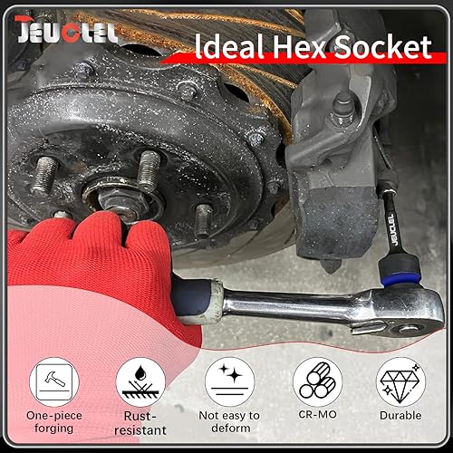 Miniatura 3 de Enchufe de punta de impacto hexagonal de 0.669 in, H17 12 pulgadas, adaptador de destornillador hexagonal de acero Cr-Mo para llaves de trinquete