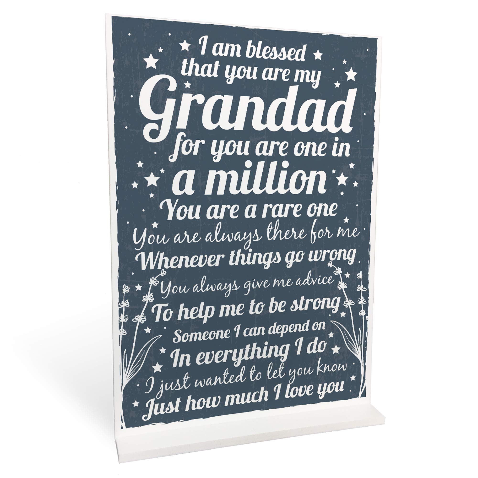 Red Ocean Christmas Birthday Gifts For Grandad Grandparents Gifts From Grandchildren Standing Plaque Thank You Keepsake