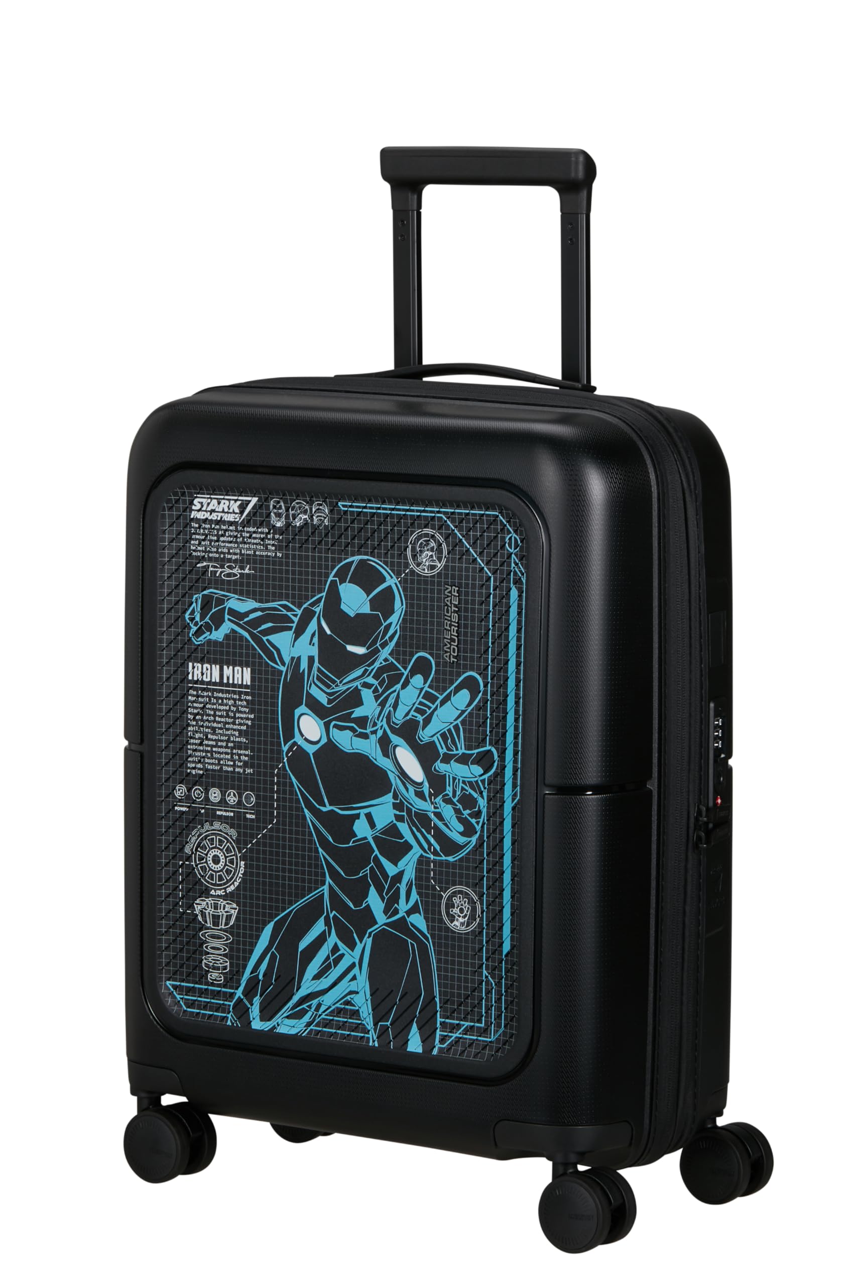 American Tourister Dashpop Disney - Spinner S, Expandable Carry-On Luggage, 55 cm, 41-47 L, Multicolor -Iron Man