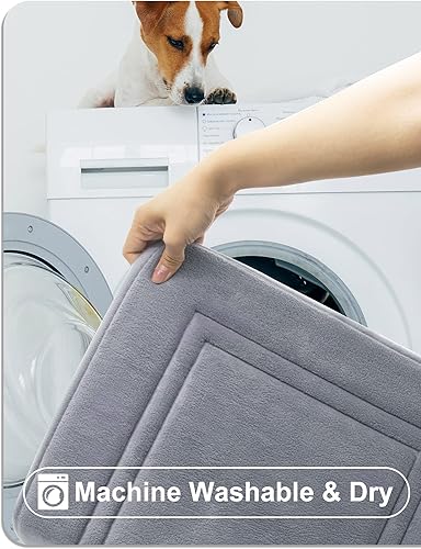 Miniatura 5 de Homlab Alfombra de baño de espuma viscoelástica, suave, antideslizante, súper absorbente de agua, de secado rápido, lavable a máquina, alfombra