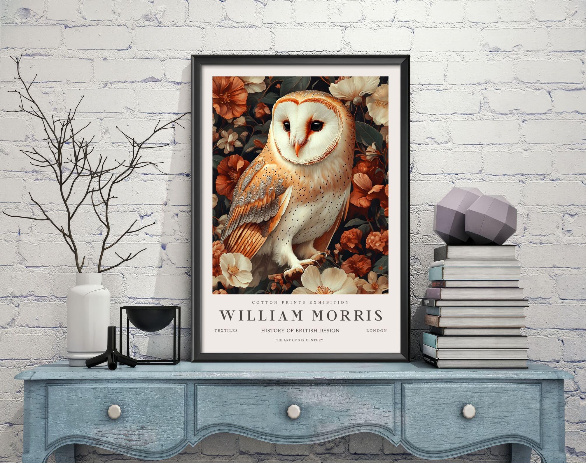 William Morris Owl Print, William Morris Exhibition Print, William Morris Poster, Vintage Wall Art, Textiles Art, Vintage Poster (513c) A3