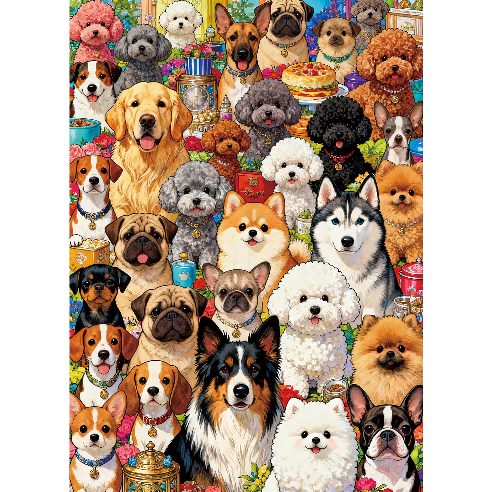 Jigsaw Puzzles For Adults 1000 Various types of dogs โ image 1