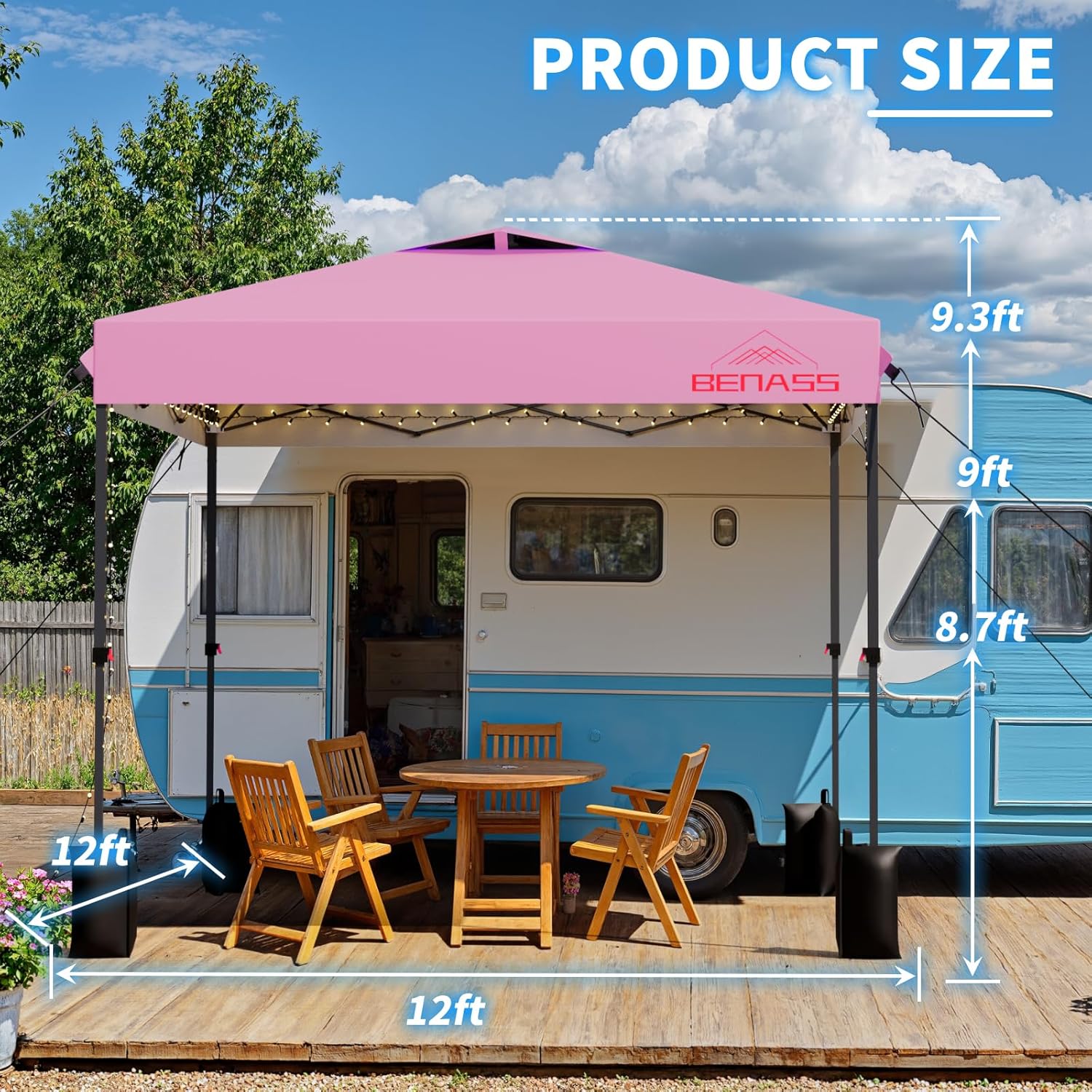 12x12 pop up canopy, easy up canopy tent, heavy duty tents for parties, one person set up event tent, pink
