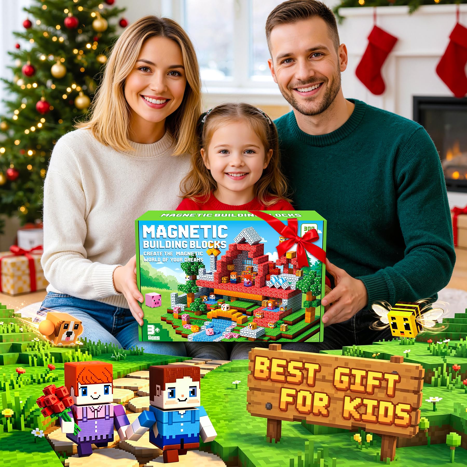 300 Bloc Magnétique Enfant – Construction Magnétique 3-10 Ans