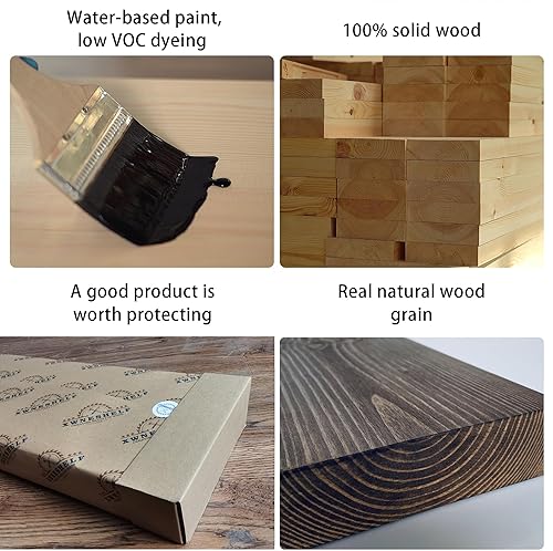 Miniatura 3 de Estantes flotantes de madera, estantes de pared de madera rústica para baño, sala de estar, dormitorio, cocina, casa de campo, lavandería, juego