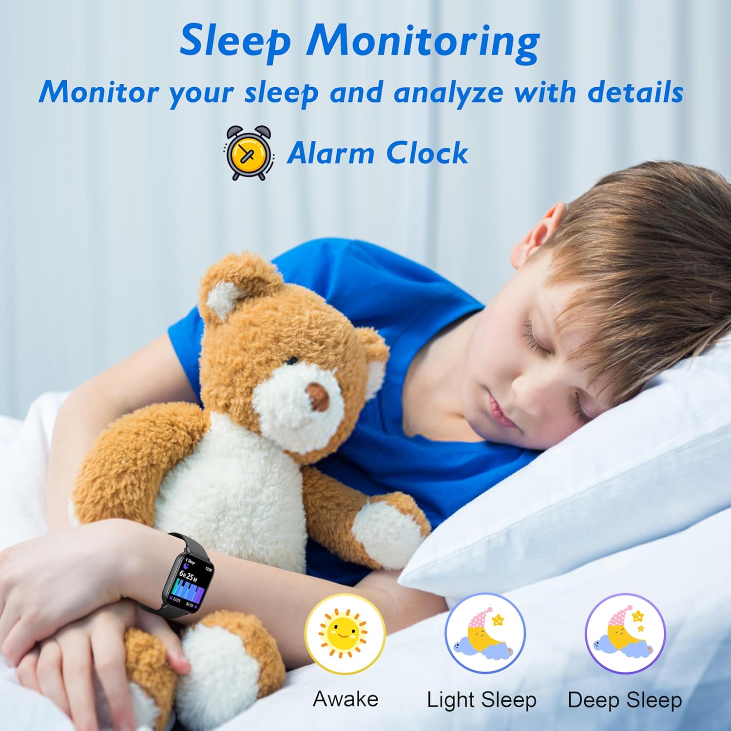 Kids Smart Watch, Fitness Tracker No Phone Need, IP68 Waterproof Swimming Smartwatch, 1.8'' Fitness Activity Tracker Watch 100 Sports Modes, Alarm, HR & Sleep Monitor Pedometer for 7+ Boys Girls Teens