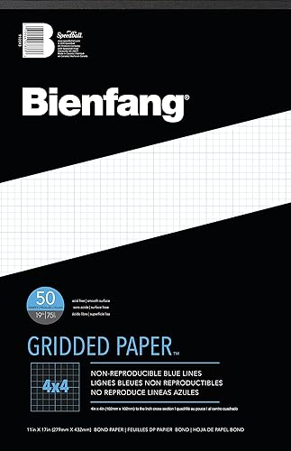 Vista 3 de Bienfang Bloc de papel de diseño cuadriculado, sección transversal de 8 x 8, 8.5 x 11 pulgadas, 50 hojas Sección transversal 8x8