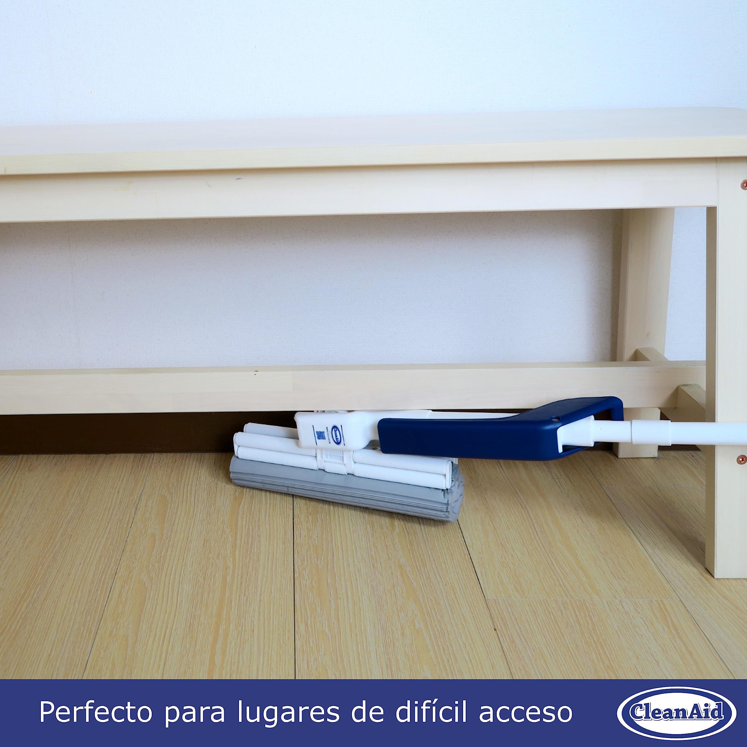 Escoba fregona OneTouch Magic de CleanAid – Esponja PVA Ultra Absorbente Permite Limpiar los Suelos sin mojarse y ensuciarse Las Manos Ideal para Todas Las Superficies Lisas