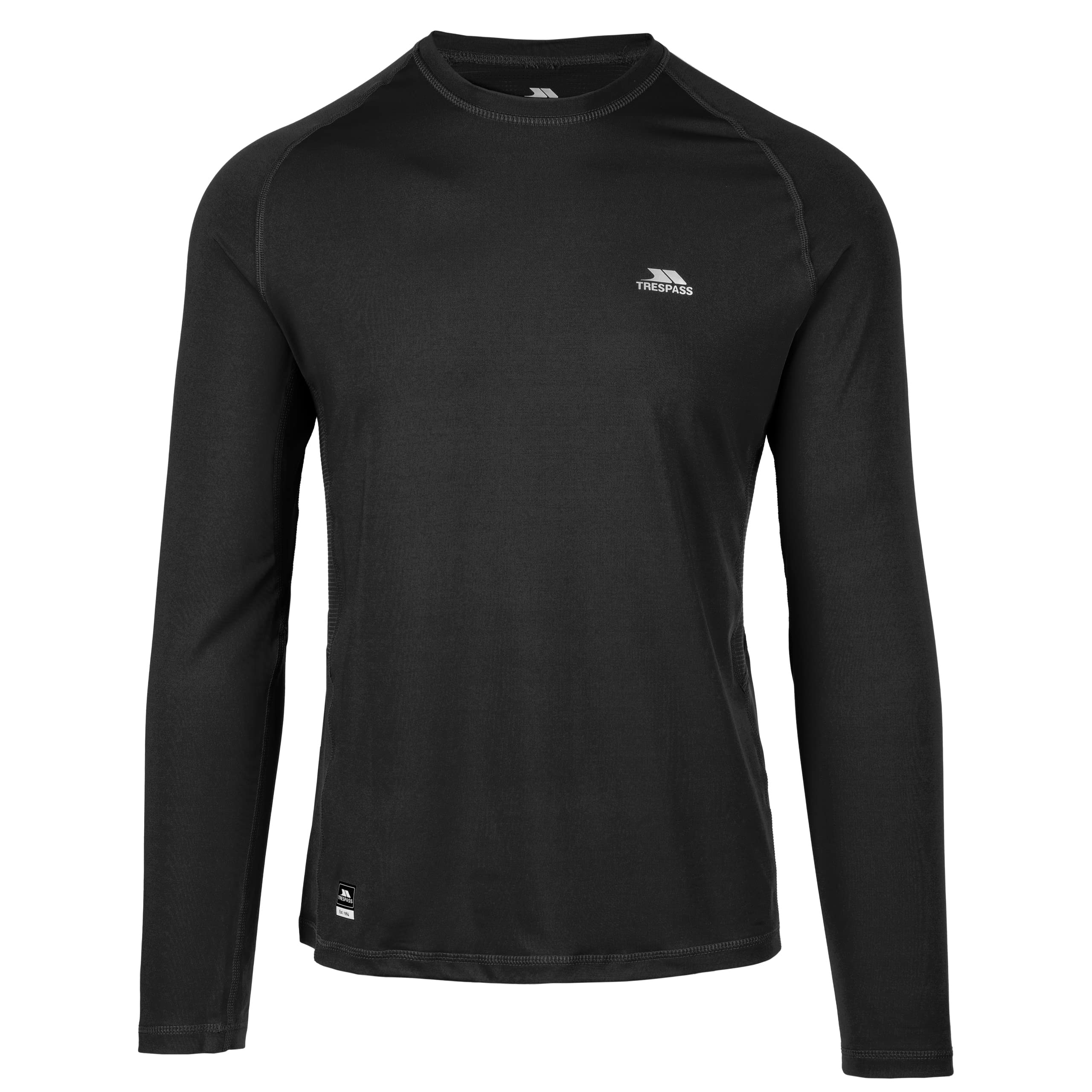 Trespass Men's Black Base Layer Top Nate In Size - Xl