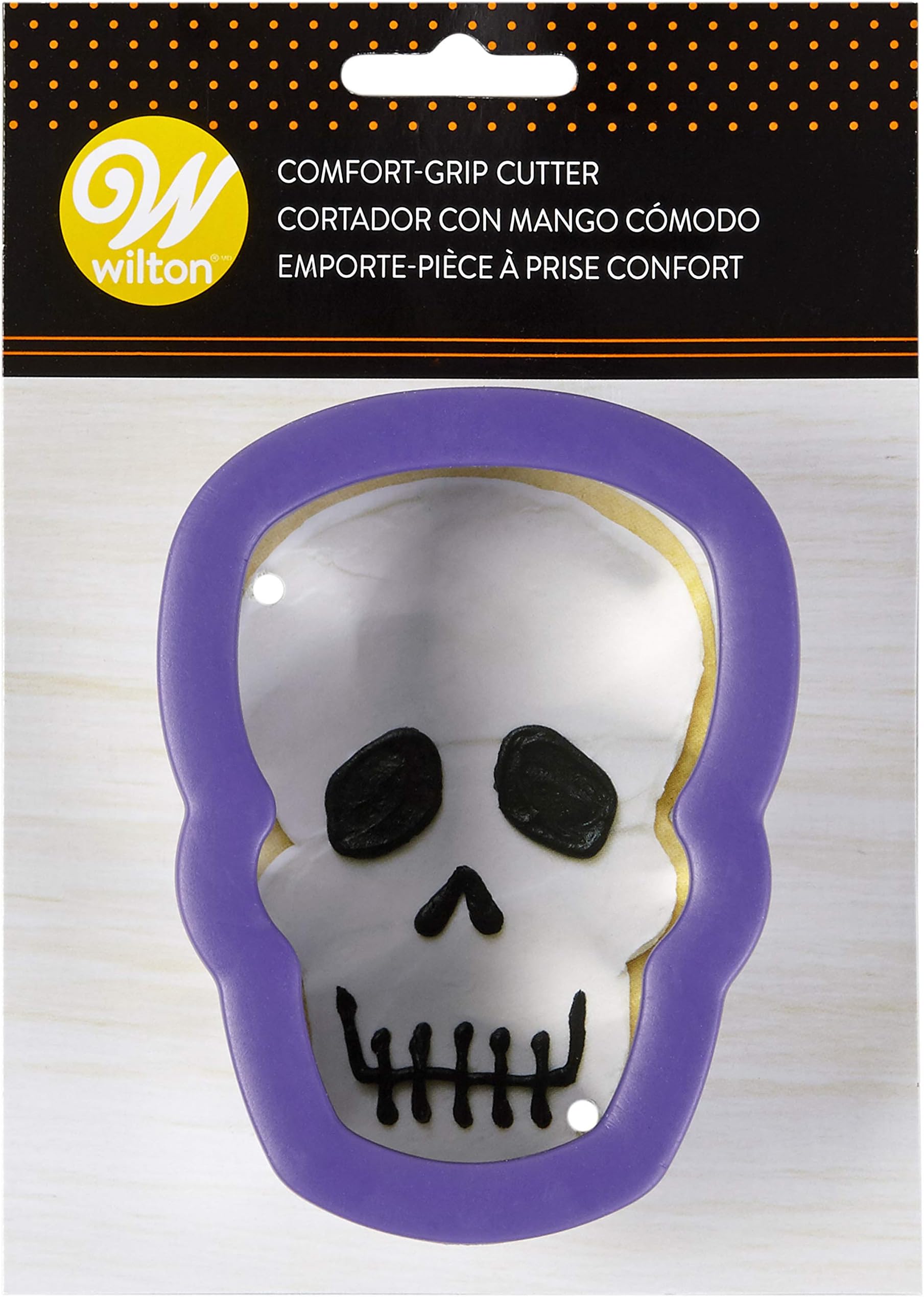 Wilton Comfort Grip Purple Skull Cookie Cutter, 2310-3742