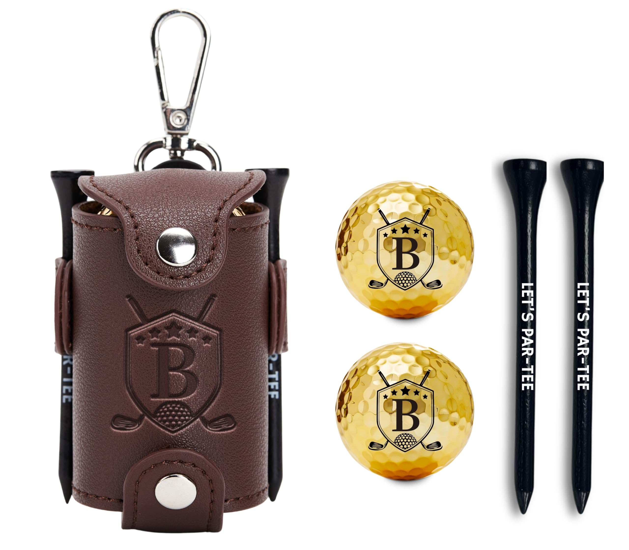 CybGene Golf Ball & Tee Holder with 2 Balls and 2 Tees - Golf Gifts Accessories for Men/Women - B — image 1
