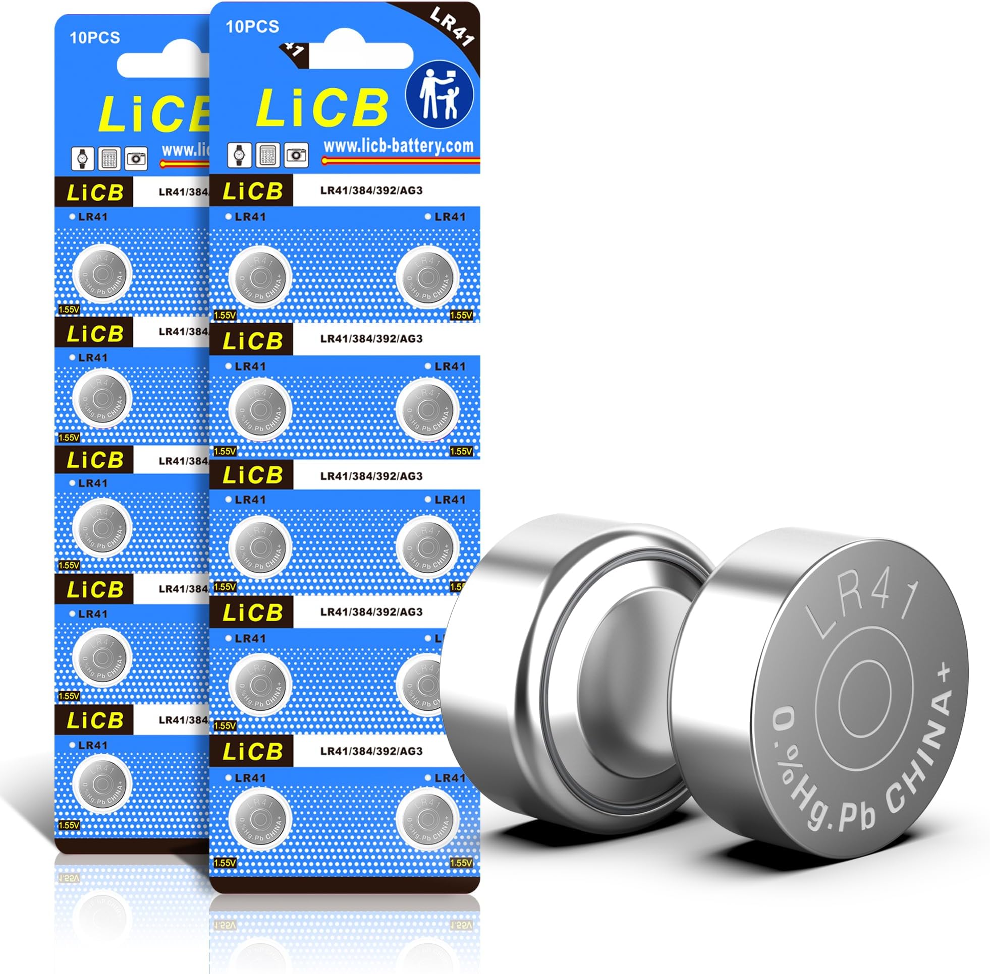 LiCB 20 Pack LR41 AG3 392 384 192 Battery 1.5V Button Coin Cell Batteries