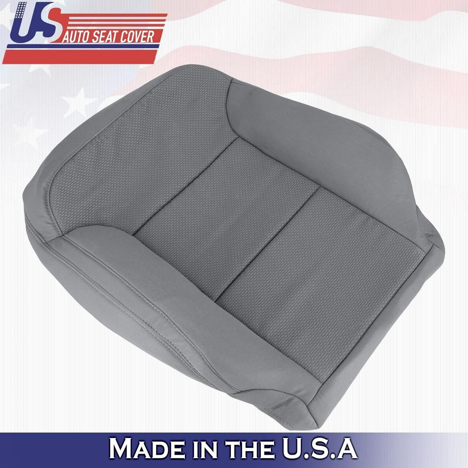 US Auto Seat Cover 2015 to 2019 Compatible with Chevy Silverado 2500 3500 2 Top & 2 Bottom Cloth Covers Gray