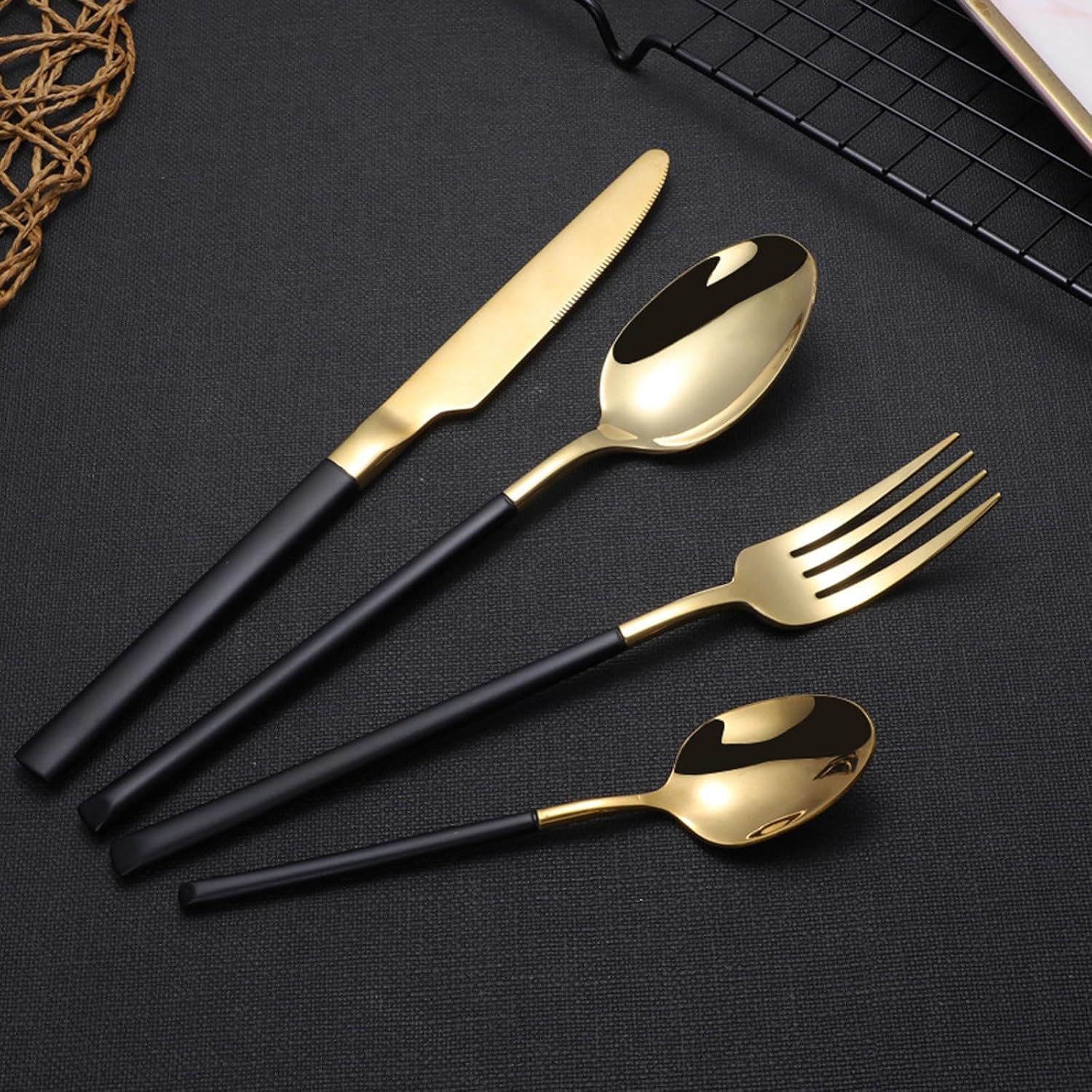 48-piece silverware set service for 12, fine flatware set,18/8 stainless steel,premium tableware cutlery sets for hotel banquets weddings home use, high-end Western dining tableware (48-piece for 12)