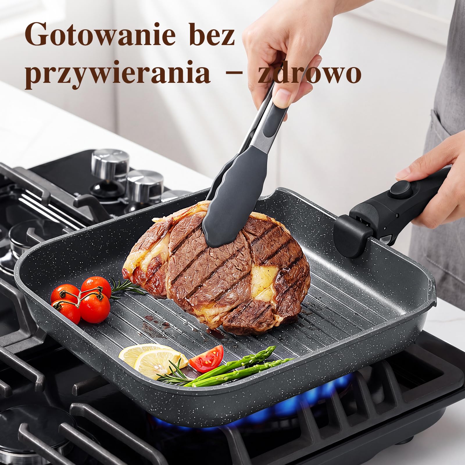 GiPP 19-częściowy zestaw patelni z powłoką nieprzywierającą, czarny