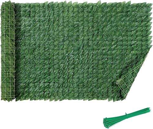 U'Artlines Valla de privacidad de hiedra artificial, setos artificiales más densos y resistentes, decoración de hojas de hiedra sintética, valla de