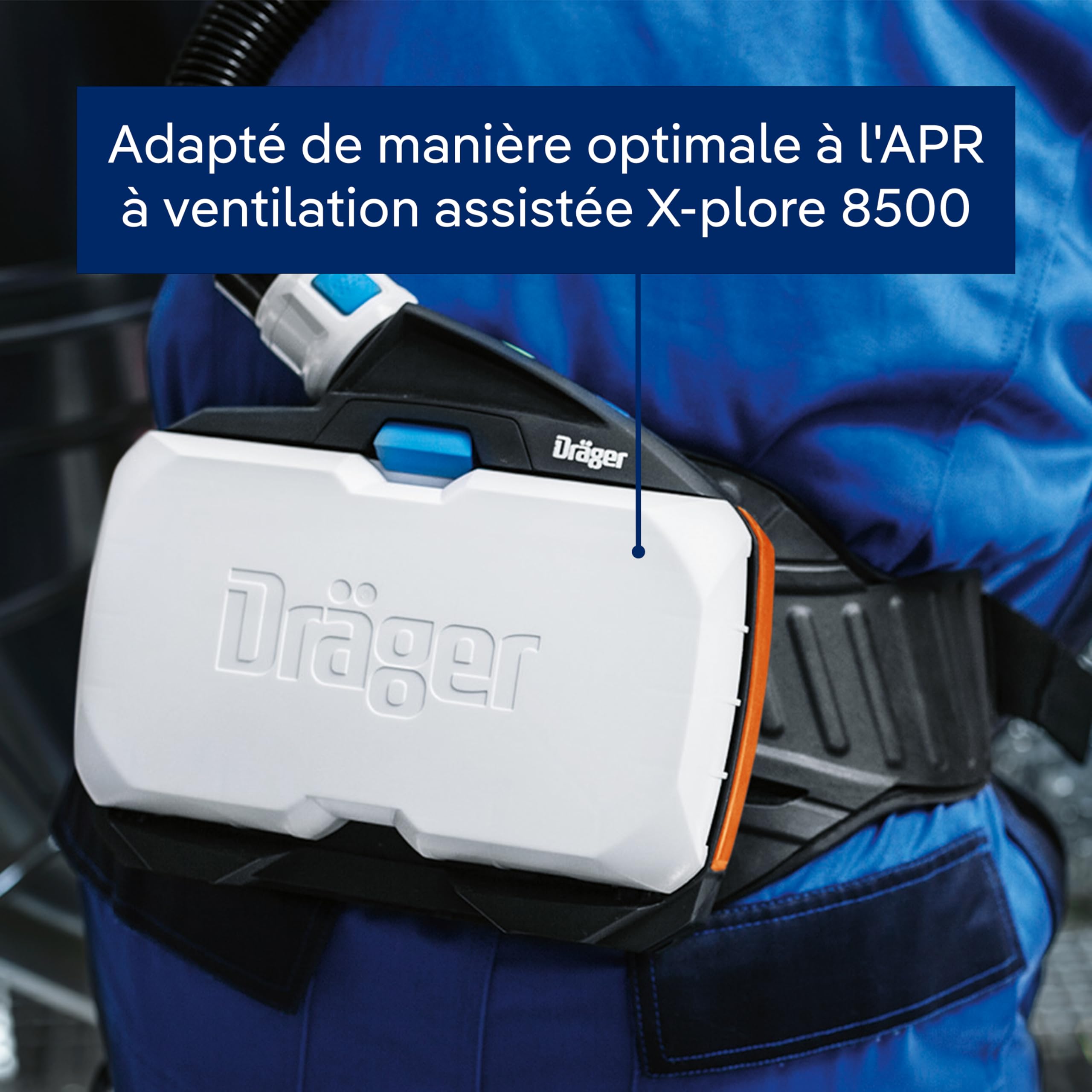 Dräger X-plore 8000 Cagoule Premium courte | Cagoule interchangeable de niveau de protection TH3 | Taille L/XL
