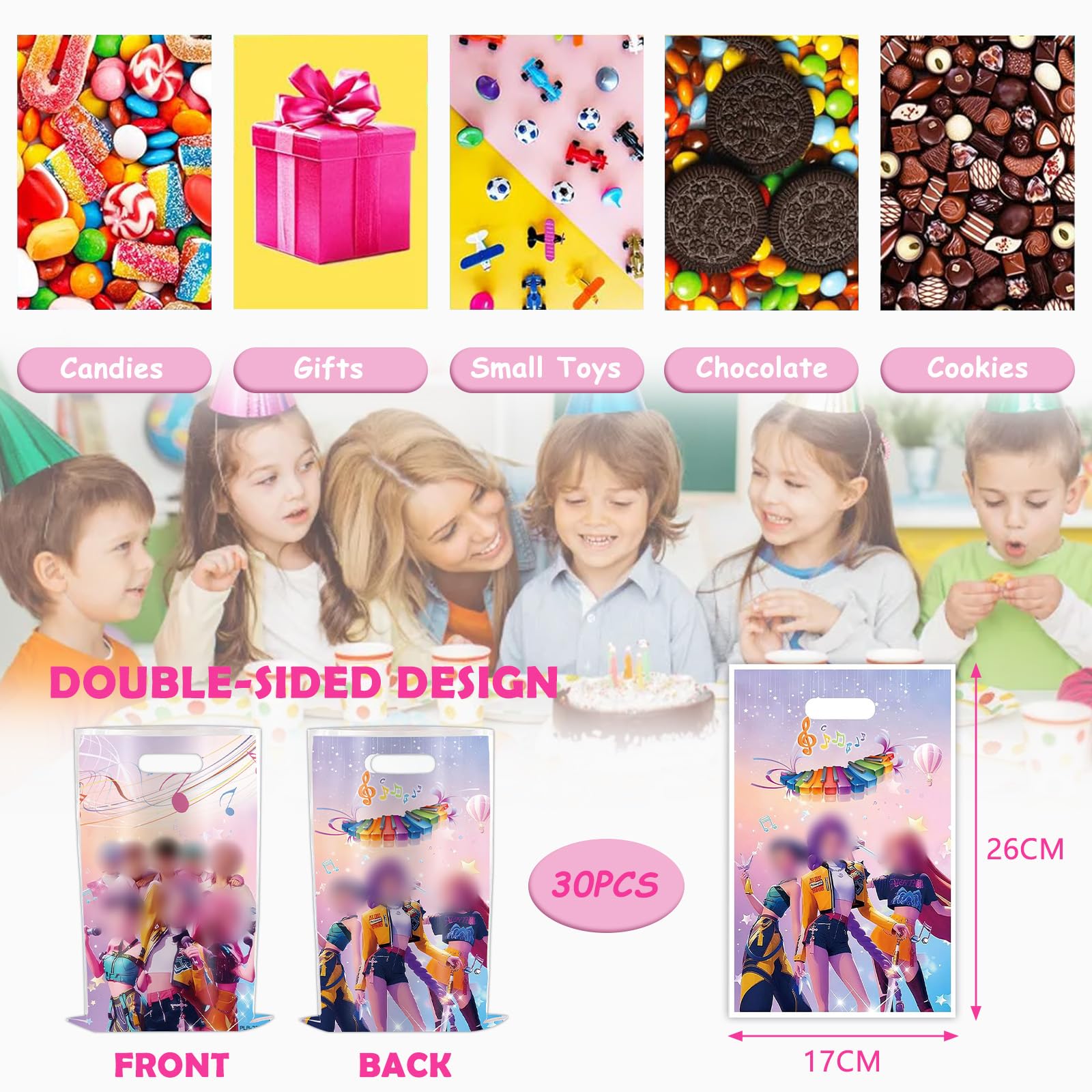 OSOFREE 30 Pièces Huntrs Sacs Cadeaux, Sac Anniversaire, Pochette Cadeau, Sachet Bonbon, Sachet Cadeau pour Fêtes Anniversaire Noël Enfant (A)