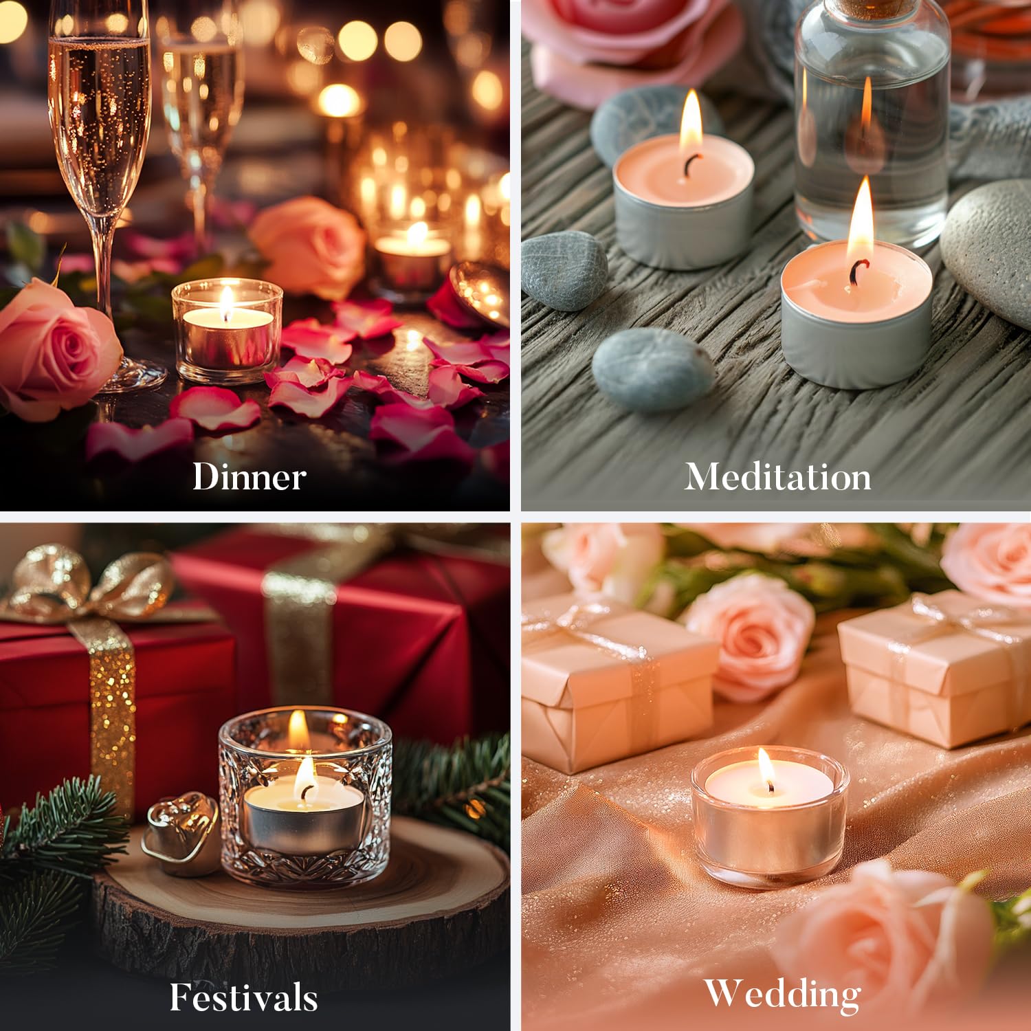 Duftfreie Teelichter, 200 Stück, 6 Stunden lange Brenndauer, weiße Teelichter, ohne Paraffin, sauberes Brennen, rauchfrei, Palmen-Teelichter für Hochzeit, Tafelaufsatz, Weihnachten, Home Dceor