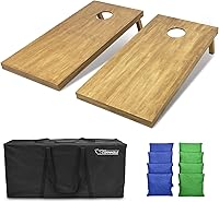 Vista 21 de GoSports 4 ft x 2 ft Regulation Size Wooden Cornhole Boards Set with Light Brown Finish - Includes Carrying Case and Bean Bags