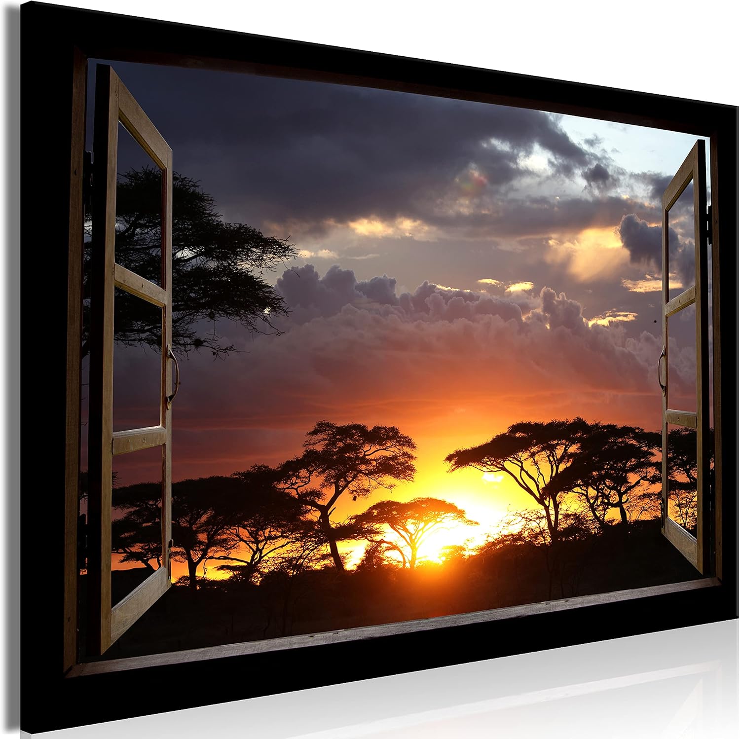 murando Canvas Wall Art Window view 90x60 cm / 36"x24" NonWoven Canvas