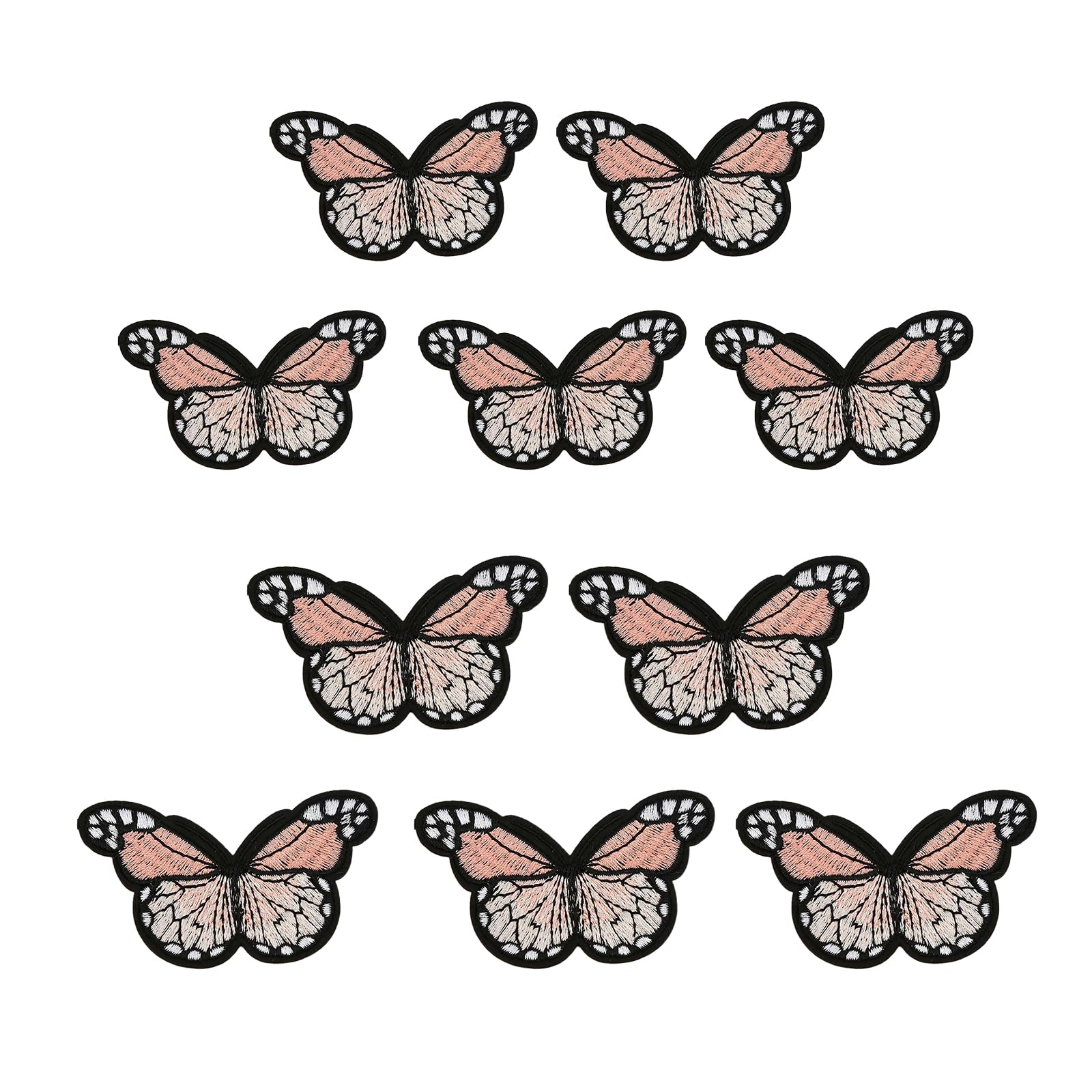 Buxuaaaa Of 10 Butterfly Iron on Patches Applique Butterfly Iron Sew on Patches Clothing for Clothes Bags Tshirt Hat Sew on