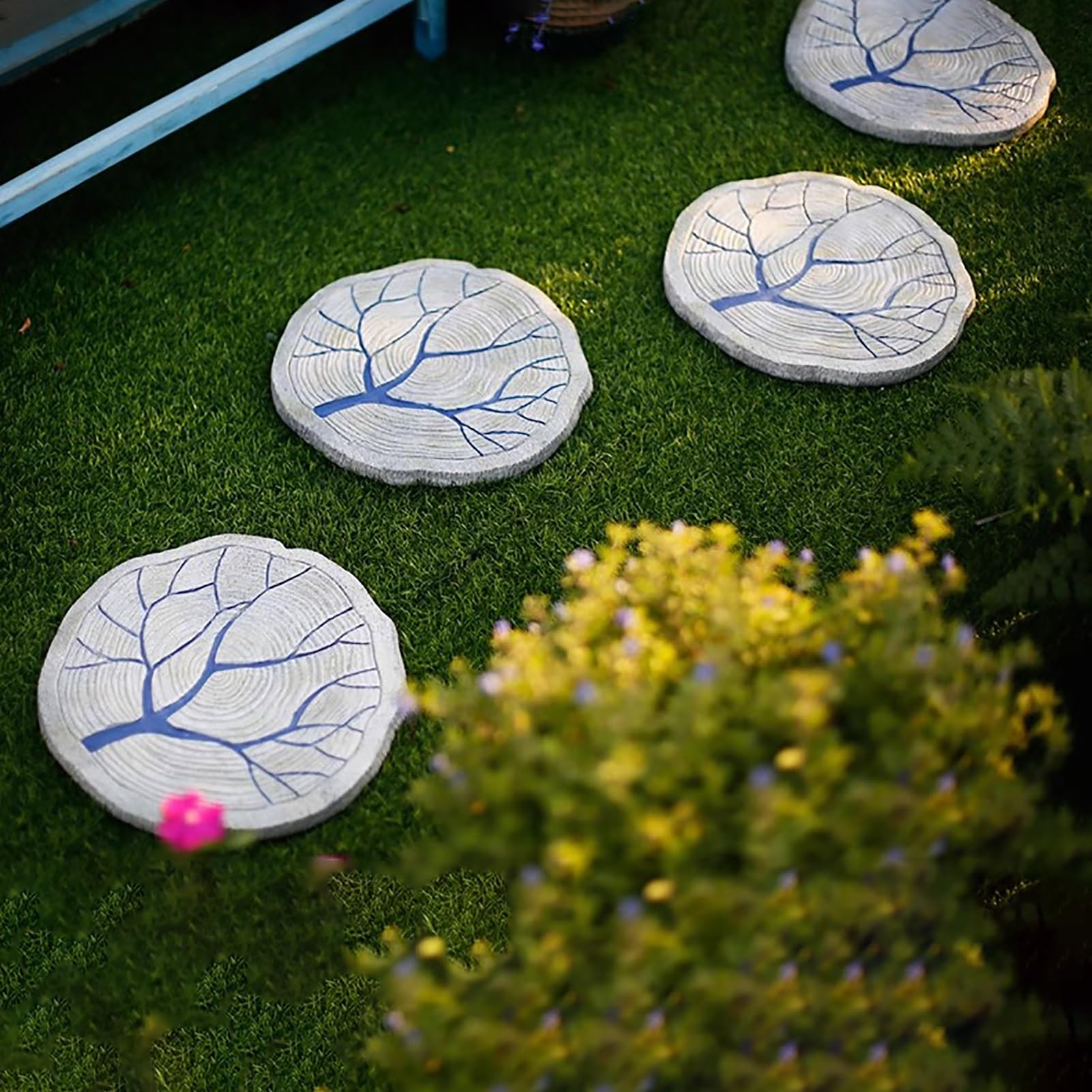 Pietre da Giardino Pietre per Passerella per Gradini Esterni 1 Pz 6 Pz, Kit Trampolino In Resina con Motivo ad Albero, Pietre per Lastricati Rustiche per Pavimentazioni del Cortile, Pietre Decorative(