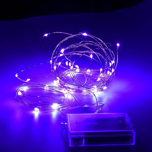 Miniatura 7 de YunDing Cadena de luces que funcionan con pilas tira de luces LED con 8 modos intermitentes y temporizador de 8 a 16 horas 1 unidad rojo