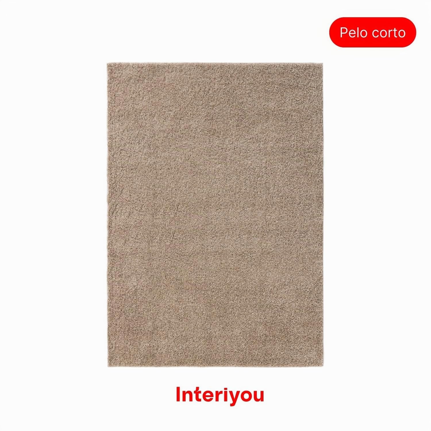 Interiyou Tappeto salotto a pelo alto Sofia - 200x250 cm Beige - Soffice e monocromatico - Lavabile e antiscivolo - Lungo morbido