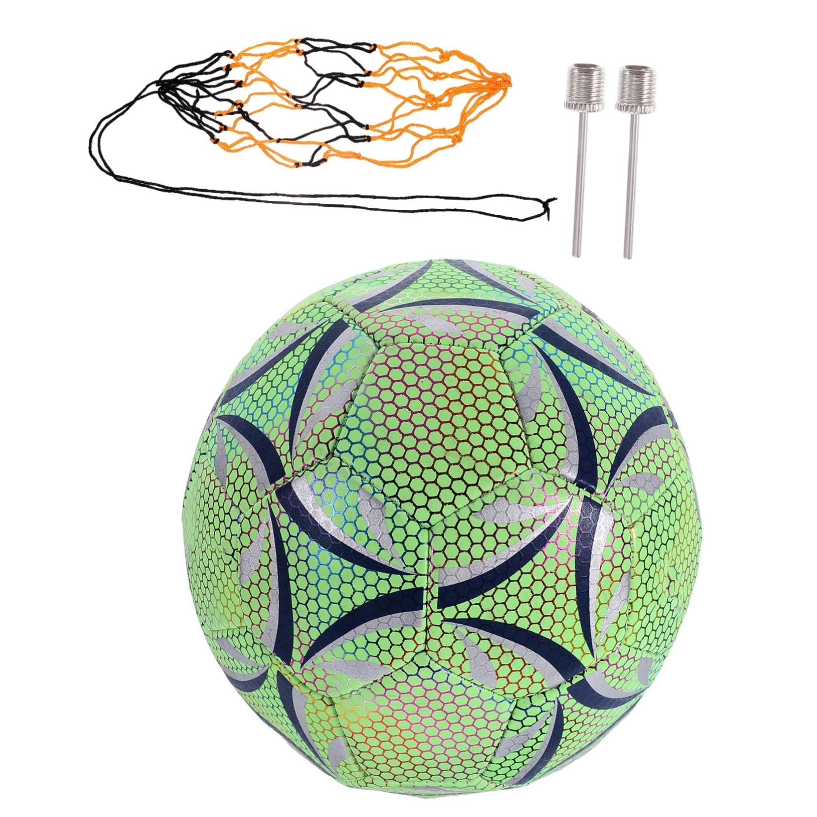 Toyvian Balón de Fútbol Fluorescente Verde para Entrenamiento, Resistente al Desgaste, Material PU, Adecuado para Jugar en Interiores y Exteriores