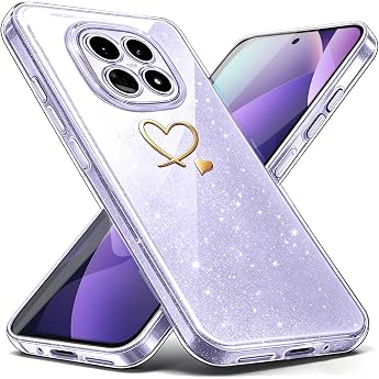 Mobile Phone Case Compatible with Xiaomi Redmi Note 15 Pro Plus + 5G Soft TPU Anti-Fingerprint Case Glitter and Fall Protection Protective Case Transparent