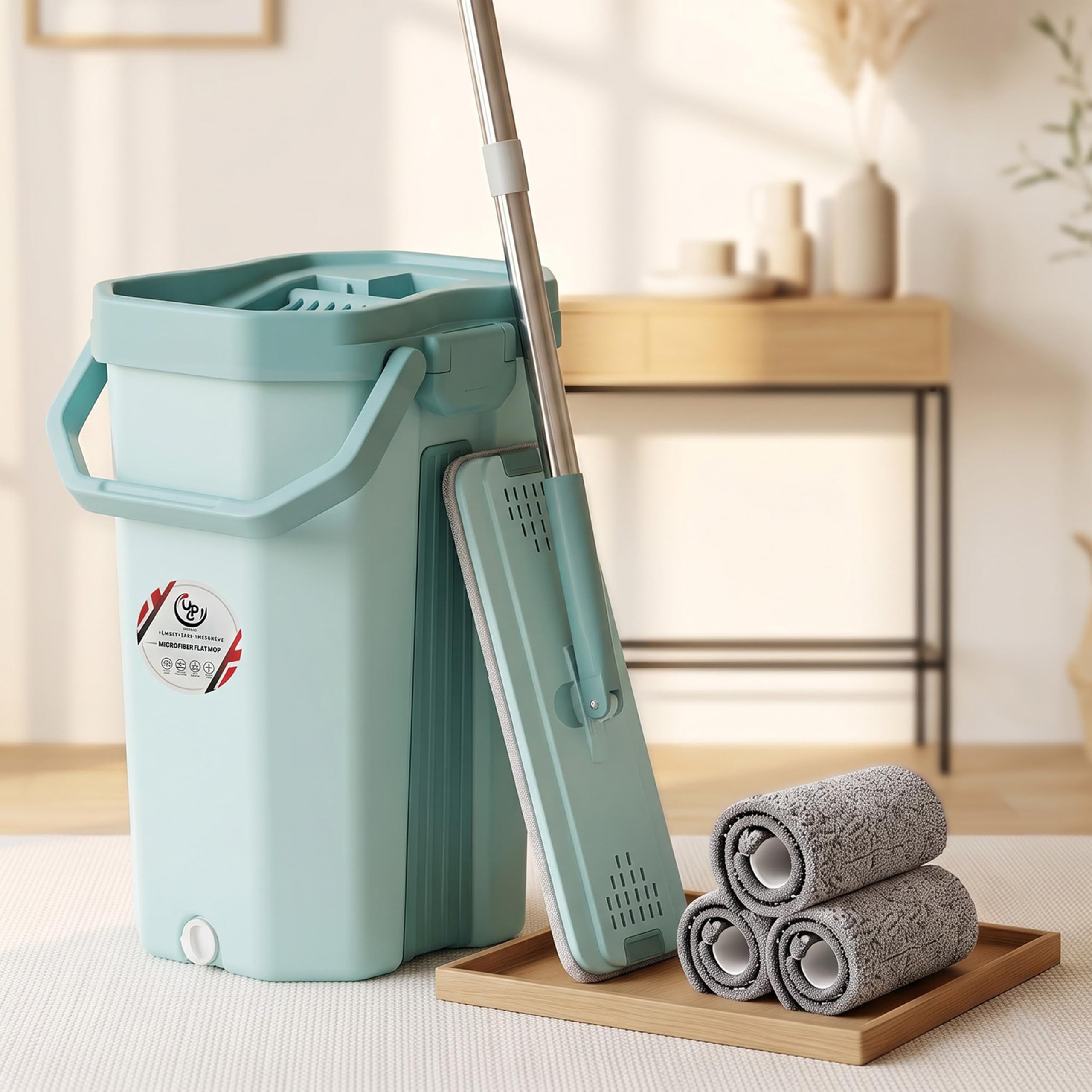 UPC 360° Rotating Microfiber Mop - Hands-Free Cleaning -1