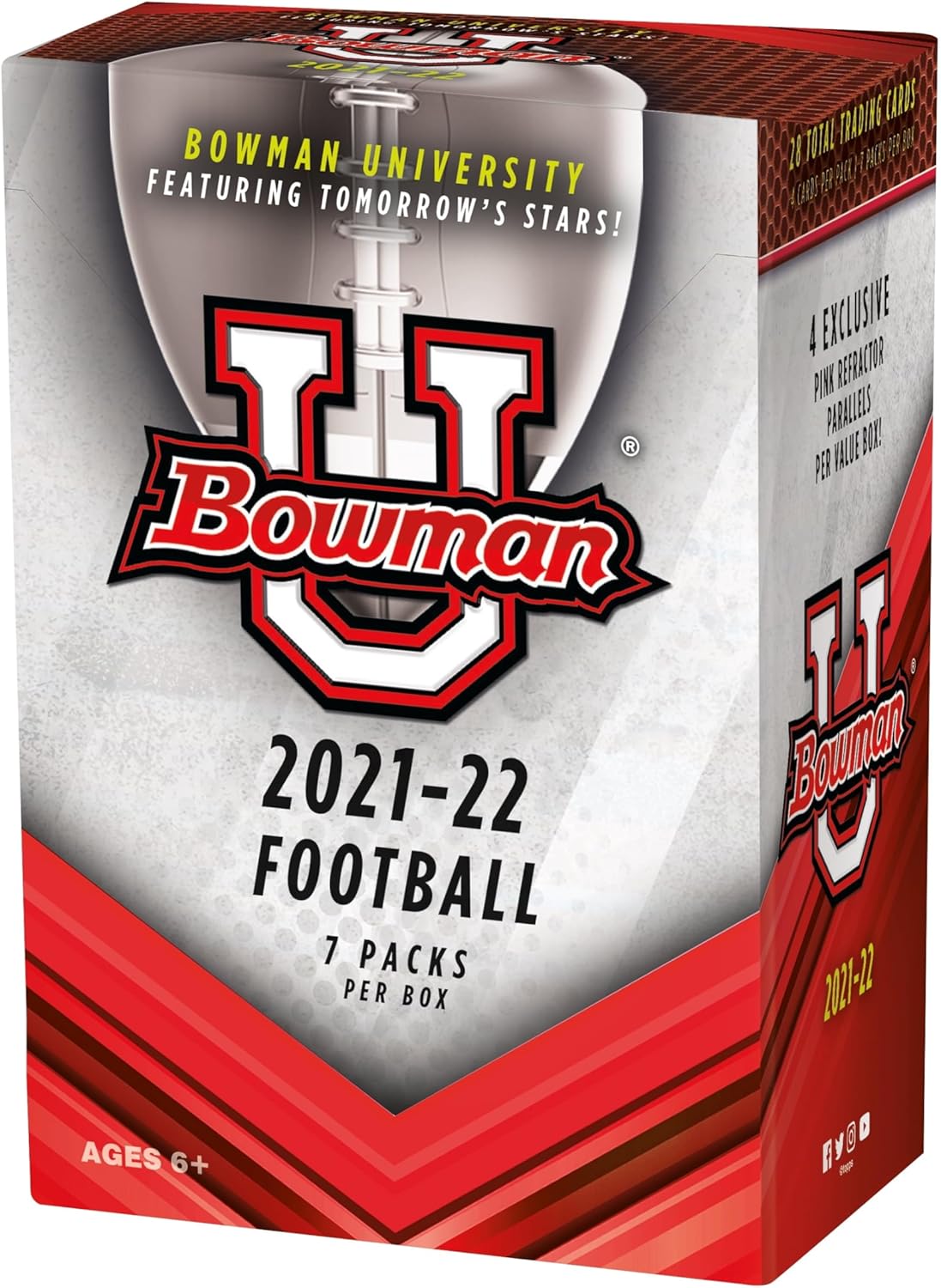 2021-22 Bowman U Football Blaster box - 7 packs 4 cards per pack with exclusive inserts