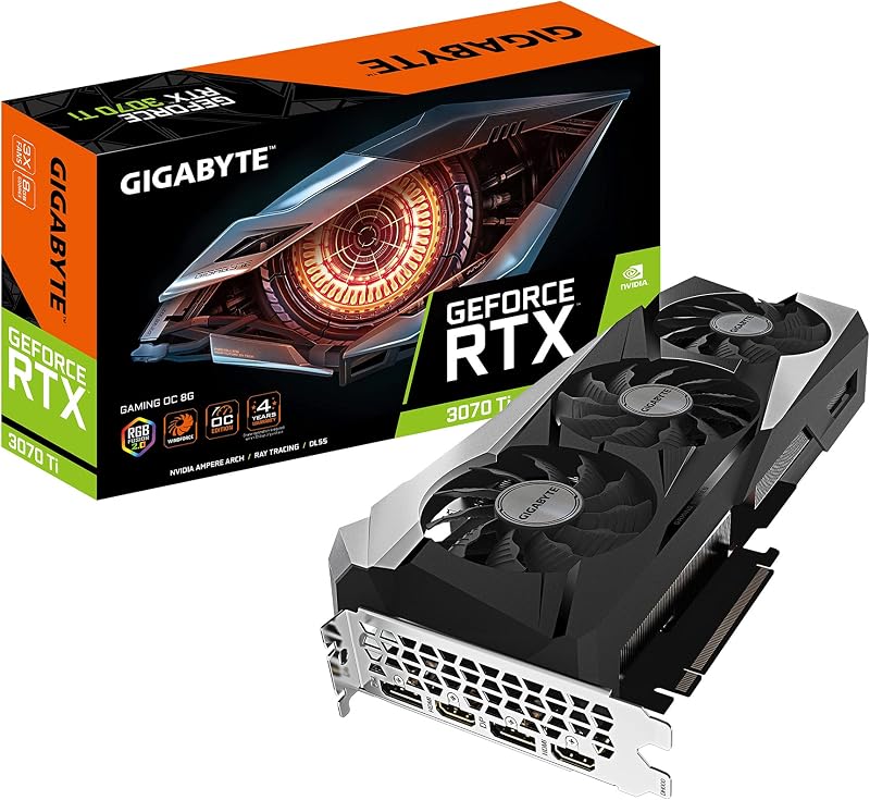 GeForce RTX 3070 Ti Gaming OC 8G Graphics Card, WINDFORCE 3X Cooling System, 8GB 256-bit GDDR6X, GV-N307TGAMING OC-8GD Video Card