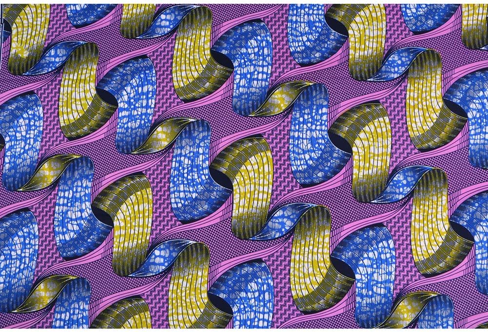 Realwax African Wax Prints Fabric New Ankara Bazin 6 Yards African Fabric for Party Dress 1FP6079