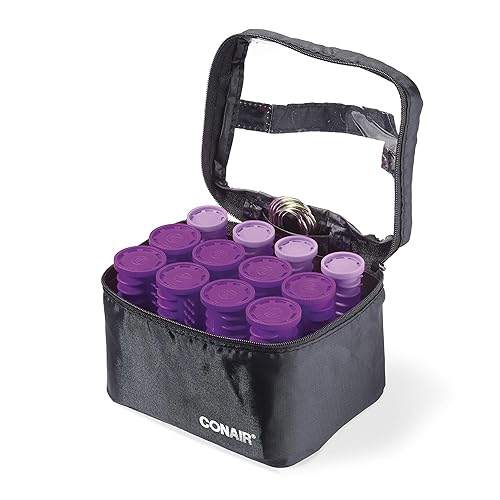 Conair Rodillos calientes compactos de calor instantáneo con tecnología de cerámica caja negra con rodillos morados
