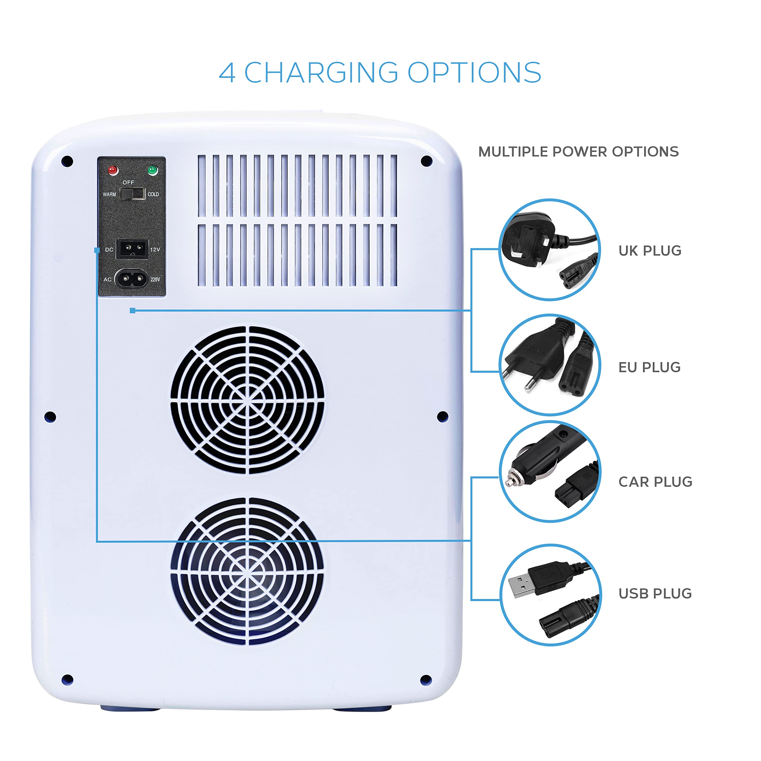 MONCOOK Mini Fridge For Bedrooms - Digital LED Display - Glass Door Mini Fridge For Skincare, Food & Drinks - Cooling & Warming Function - Perfect For Home, Office, Car Or Travel - 15L White