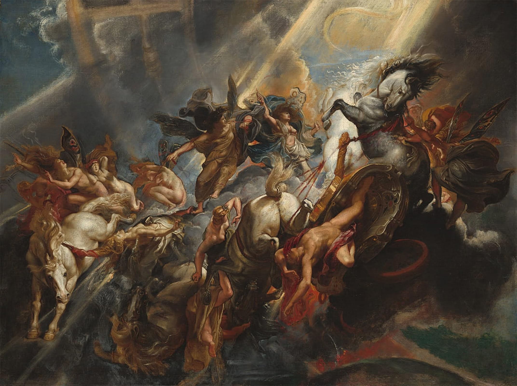 ARTXLXXBN Famous Prints Artwork Pictures Poster Painting Art the Fall of Phaeton by Peter Paul Rubens Artwork Landscape Pictures for Home Decor 60x90cm