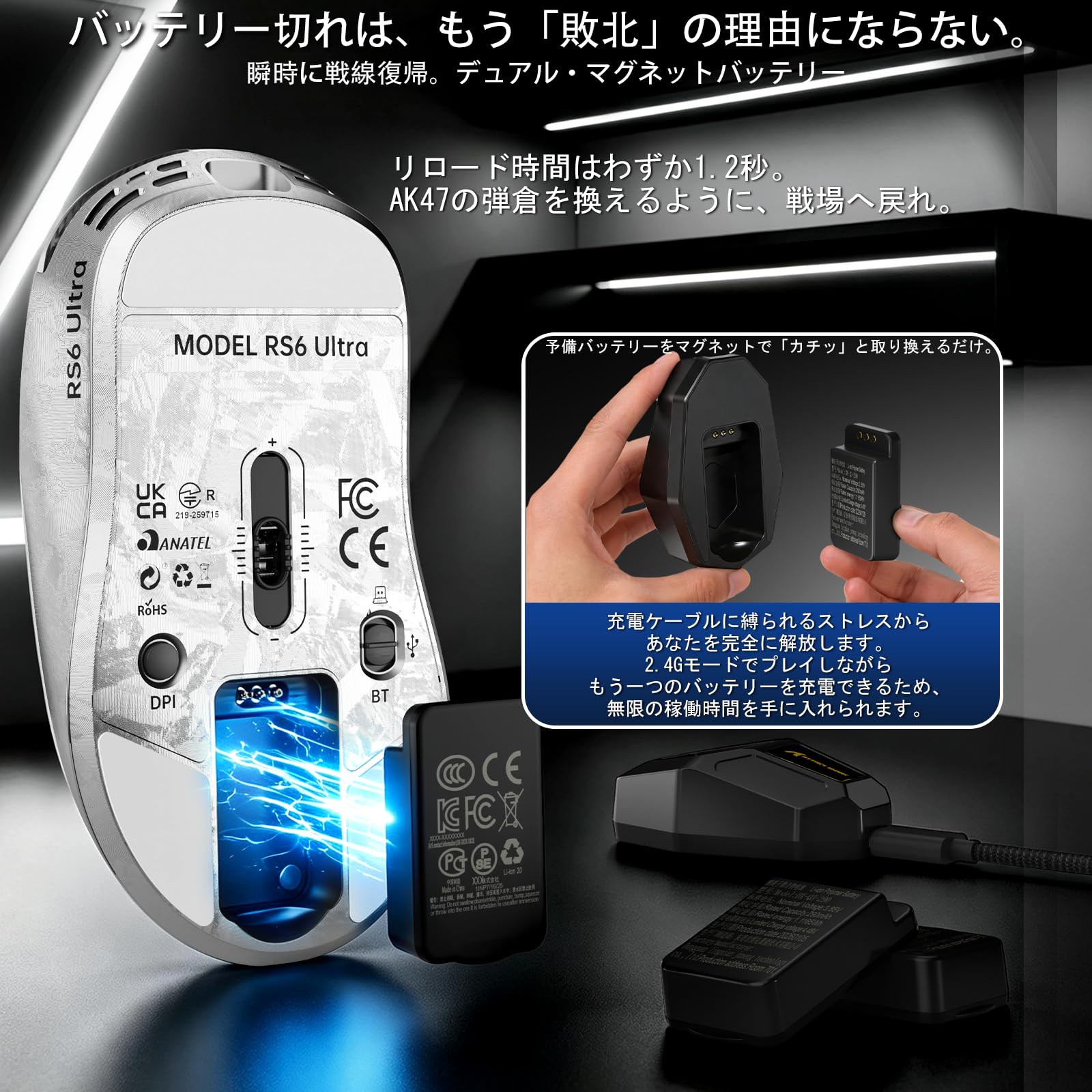 【新品】ATTACK SHARK RS6 ULTRA ワイヤレスゲーミングマウス Amazon | ATTACK SHARK RS6 ULTRA ワイヤレスゲーミングマウス