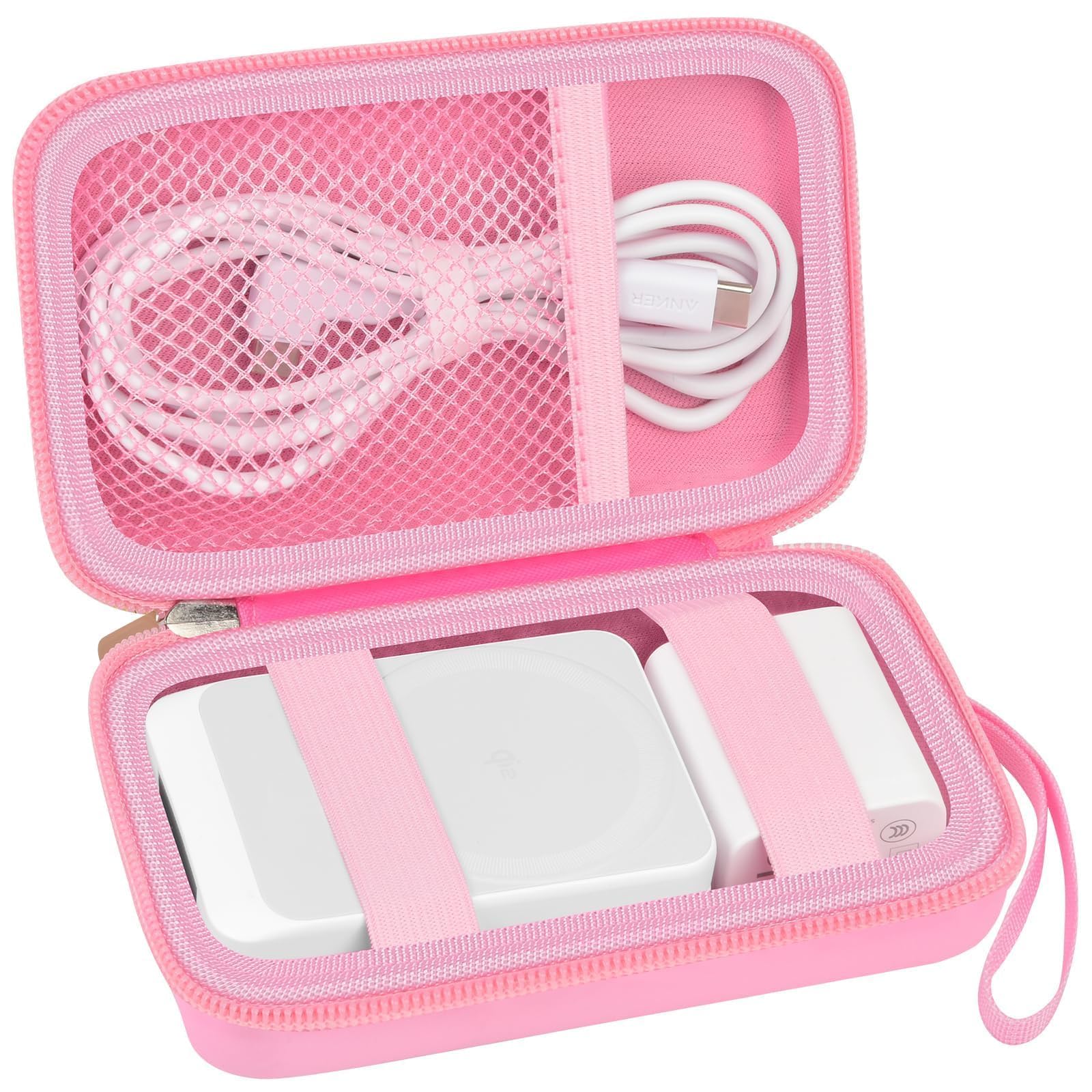 ANKHOH Case for Anker MagGo for Ucomx 3-in-1 for MagGo UFO Charging Station,for Augnner for Iseyyox for Apple MagSafe Duo for LISEN Wireless Charger Foldable Magnetic Charging Stand Storage Box-Pink