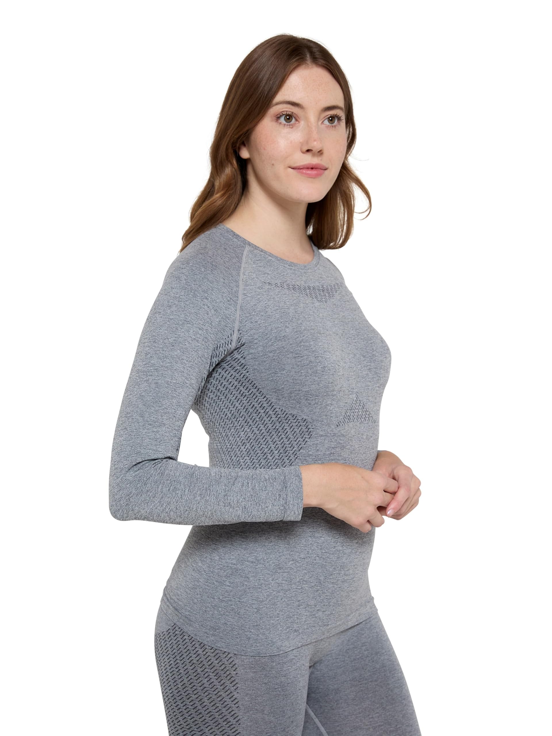 Mountain Warehouse Women's Light Grey 'Off Piste' Seamless Quick Drying Isocool Lightweight Baselayer Top In | Size: Medium