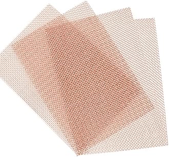 4 Pack 30 Mesh 99.9% Pure Copper Screen Woven Mesh Screen, Copper Mesh Cloth Fine Mesh, 5.9x19.68 Inch